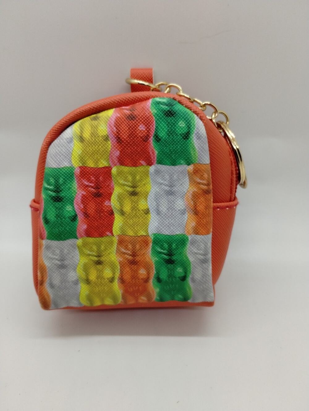 Haribo Mini Bag Keychain Candy Rific Zipper Gummy Bear Red 3x2x3.5"
